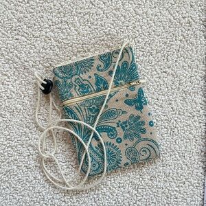 Chic Teal Patterned Key & Card boho festival Holder